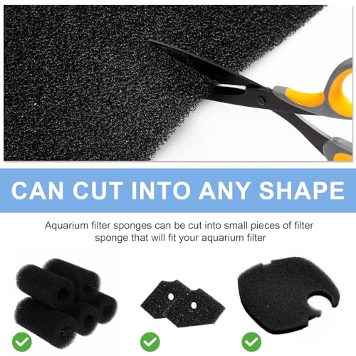 BF-2 Universal Filter Foam for UNI 12" x 24" x 3/8" - 30 PPI Air Filter Aquarium Sponge Filter Pad Bio Filter Media Foam Fit Air Conditioner, Purifier, Aquarium Perfect for Cutting and Washable