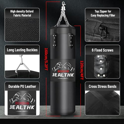 Heavy Punching Bag Set for Adults- Unfilled
