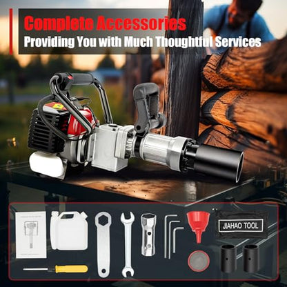 Bepritm Gas Powered T Post Driver, 32.7CC Fence Post Driver Two-Stroke Post Pile Driver with 2 Sockets, 8500RPM Light Weight Handheld Gasoline Farm Fence Pile Driver (32.7CC 2 Stroke Style B) - color: 32.7cc 2 Stroke Style B