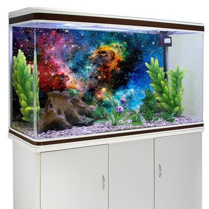 AWERT 24x12 inches Galaxy Aquarium Background Cloud Stars and Colorful Cosmic Universe Fish Tank Background Mystery Space Terrarium Background
