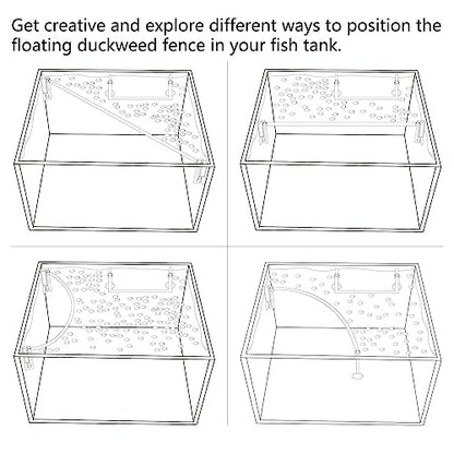 Floating Plant Fence for Aquarium, Separates Floating Plants, Automatically Adjusts Height with Water Level, Suitable for All Floating Plants and Most Aquariums. - style: Combo Pack