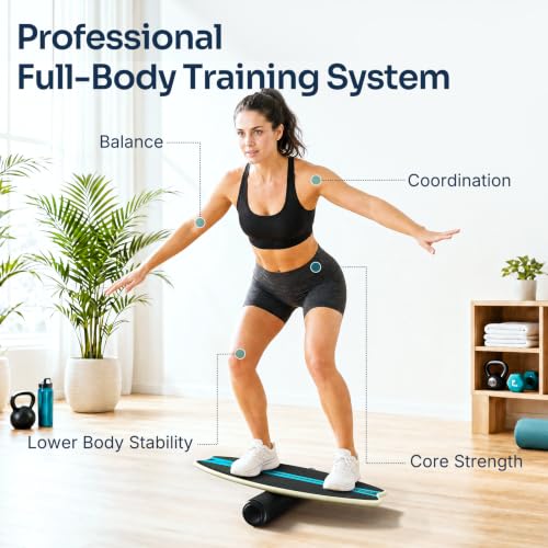 Sportneer Balance Board - 7 Mode Wobble Board with Roller & Ball - color: Sky Blue
