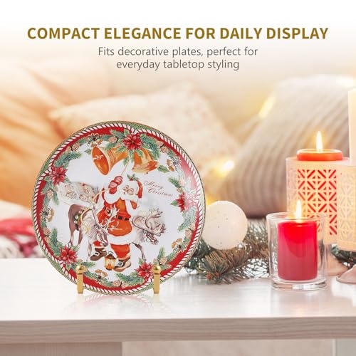 Plate Holder Easel Display Stand - 4.5 inch Metal Plate Stands for Display - Tabletop Picture Stand - Gold Iron Easels for Display Pictures | Photo Frames | Book | Decorative Plates | Plaque -4 Pack - size: 4.5 inch-4