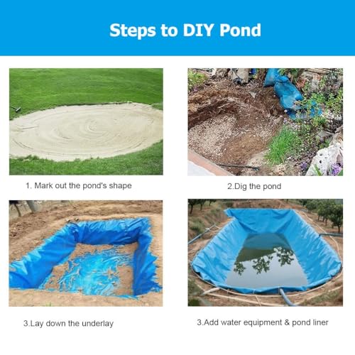 Durable 0.3mm Thick PVC Pond Liner for Fish & Plants - 1x10m (3.3x32.8') Blue Preformed Mat for Outdoor Koi Ponds, Streams, Garden Fountains & Waterfalls - size: 1x10m/3.3x32.8'