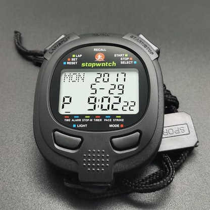Digital Stopwatch Timer Stop Watch Stopwatch for Sports Competition - color: 400 Lap-backlight - Plastic