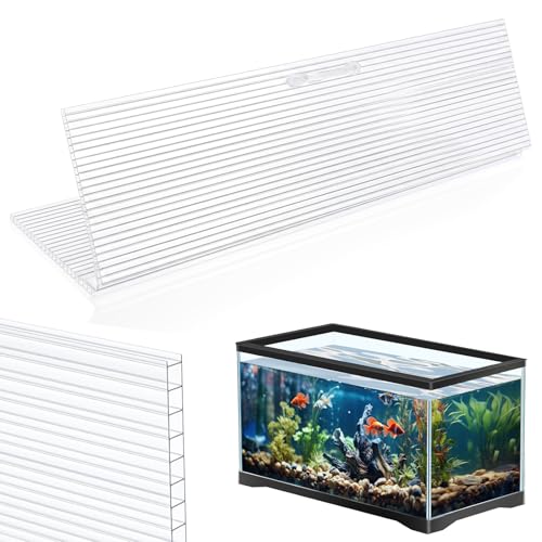 Sieral Aquarium Canopy Set Polycarbonate Greenhouse Panels 15.37 x 7.63 x 0.12 Inch for 5/10 Gallon Fish Tank Without Center Brace Aquariums Cover Fish Tank Lid, Clear - color: Clear, size: 16 x 8 Inch