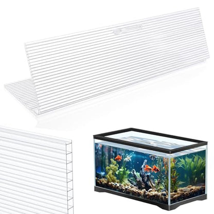 Sieral Aquarium Canopy Set Polycarbonate Greenhouse Panels 15.37 x 7.63 x 0.12 Inch for 5/10 Gallon Fish Tank Without Center Brace Aquariums Cover Fish Tank Lid, Clear - color: Clear, size: 16 x 8 Inch