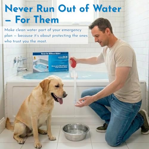 Bathtub Emergency Water Storage Bladder Up To 100 Gallon Capacity - Food Grade Liner with Hand Pump for Hurricane and Disaster Preparedness - BPA Free Drinking Water Container