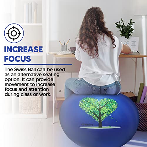 bintiva Exercise Ball - color: Stabilizing Sand - Blue, size: M (58-65cm)