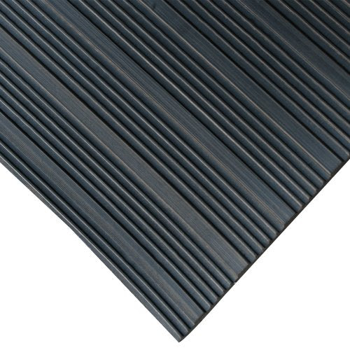 Rubber-Cal Composite Rib Corrugated Rubber Floor Mats - 1/8" Thick x 4ft x 1ft Anti-Slip Mat - size: 4ft x 1ft