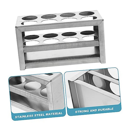 PRETYZOOM 1pc Stainless Steel Test Tube Rack Practical Organizer for Laboratory Classroom and Home Use Lightweight Holder for Test Tubes Lipsticks