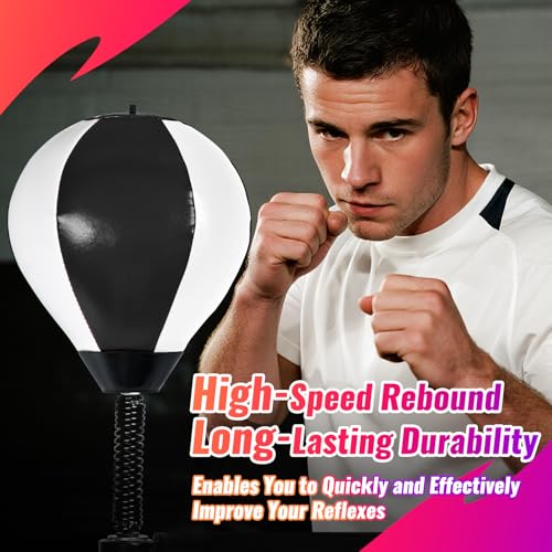 Boxing Speed Ball Universal 8mm Screw Replaceable Spare Sandbag for Dynamic and Enduring Training Sessions（Black White）