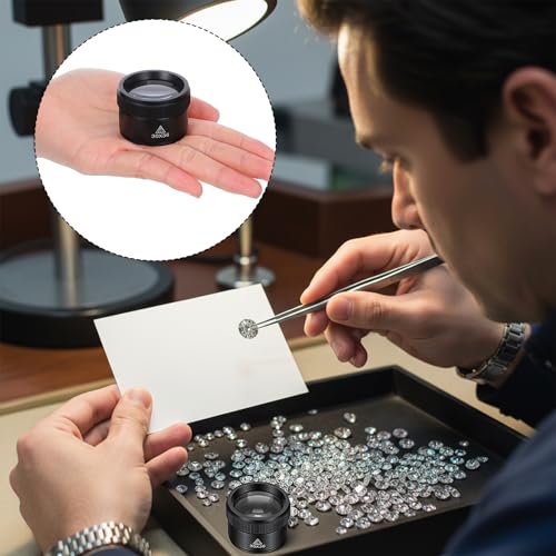 Magnifying Glass Professional Jewelry Loupe 30X Portable Pocket Reading Magnifier Magnifier Optics Loupes Loop Microscope Magnifying Glass Lens Mini Desk Magnifiers for Jeweler Stamps Maps Antique