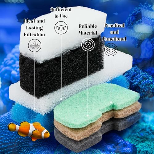 52 Pcs Replacement Filter Media Kit Compatible with Fluval 206/207 Aquarium Filters Include Biological Foams Ammonia Remover Phosphate Pads Nitrite Remover, Towel and Grease - style: 206/207