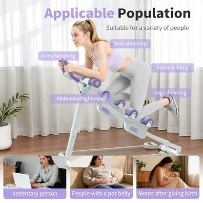 ALSO GO Dual Track Ab Machine, 400LBS Capacity Abdominal Workout Trainer