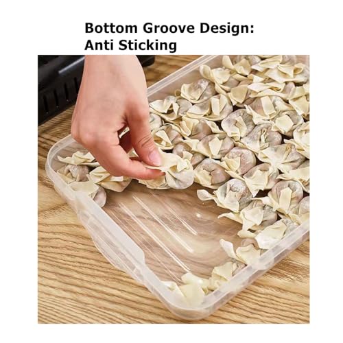 TIAN CHEN Food Refrigerator Storage Containers with 2 Lids, 4 Layer, Stackable Handheld Carrier for Snack, Cookie, Meat, Bacon, Charcuterie, BPA Free (Transparent 4 tier)