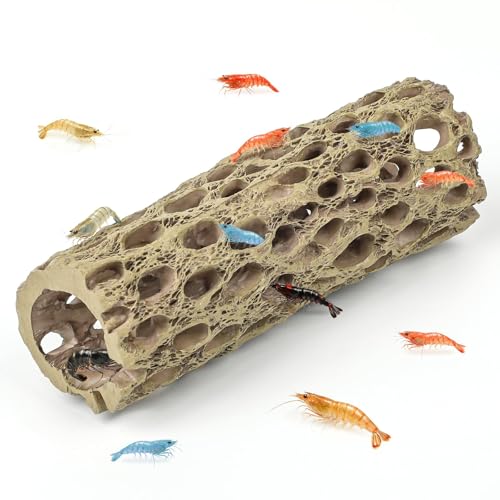 Uniclife Shrimp Hides for Aquarium, Shrimp Cave, Realistic Resin Aquarium Hollow Cholla Wood Decorations, Shrimp Hideout Tank Accessories for Fish Tank Decor, Hiding & Resting,1pcs
