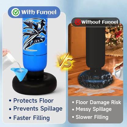 Onirii 66 Inch Kids Punching Bag Toy with Boxing Gloves - color: NEW Ninja Blue