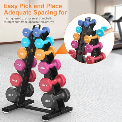 TomCare 6-Tier|5-Tier|4-Tier|2-Tier Dumbbell Rack Stand Only for Home Gym - color: Black, size: 6 Tier