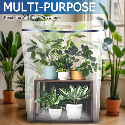 25 Gallon Jumbo Storage Bags, 3.5 Mil Thick Clear Plastic Zipper Bags with Handles, 35" x 24" Extra Large XL Heavy Duty for Home, Travel, and Moving (5 Packs) - size: 5 Jumbo