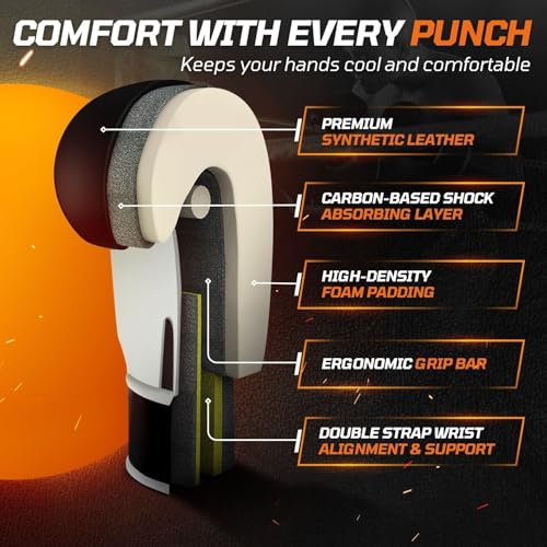 Flexzion Boxing Sparring Training Gloves Pro Muay Thai Kickboxing Heavy Bag Punching Mitts Wrist Wrap Full Contact Combat Sport Protective Hand Gear Martial Art Supply for Women & Teens, 10Oz - color: Black