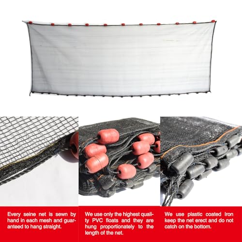 Professional Seine Net | 5 to 50 ft | Ultra Strong | Maximizes Catch | Ideal for Both Commercial and Recreational Fishing - style: 4' X 30'
