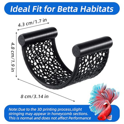 Black Betta Fish Hammock, Aquarium Floating Rest Platform for Small Fishes Floating Bed for Small Fish Betta Hammock Fishes Tank Accessories for Shrimp Fishs Bettas (Black)