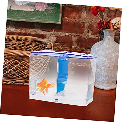 BESPORTBLE Mini Acrylic Fish Breeding Box with Double Compartments for Betta Guppy Incubation Transparent Isolation Tank for Juvenile Survival and Aggressive Fish Separation