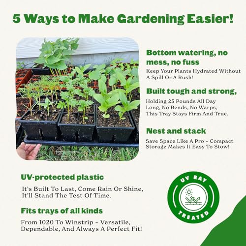 1020 Universal Bottom Tray - 1 Pack: Heavy-Duty Seed Starting Base: Bottom Watering & Propagation Tray for Indoor Gardening