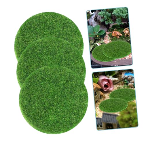TOYANDONA 8pcs Round Artificial Grass Mats Fake Turf for Miniature Garden Lifelike DIY Grass Pad Moss Decorative Turf Wall Mat Faux Plants Indoor Zen Decor