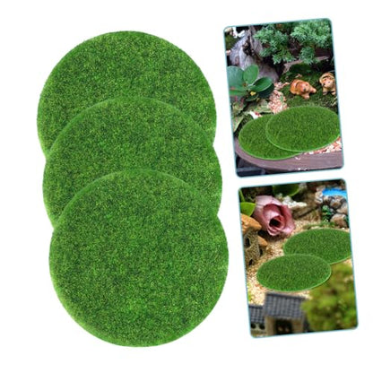 TOYANDONA 8pcs Round Artificial Grass Mats Fake Turf for Miniature Garden Lifelike DIY Grass Pad Moss Decorative Turf Wall Mat Faux Plants Indoor Zen Decor