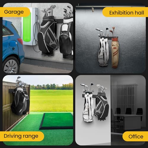 Wall Mounted Golf Bag Storage Rack,Golf Bag Storage Rack for Garage,Golf Bag Organizer for Garage,Golf Bag Hangers/Holder/Hook for Garage,Golf Storage System & Accessories - style: 2 Pcs Right-Angle Style