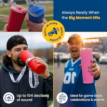 The LoudCup 23 oz 2-in-1 Water Bottle & Noisemaker, Marlin Blue - color: Marlin Blue, size: 23 Ounces