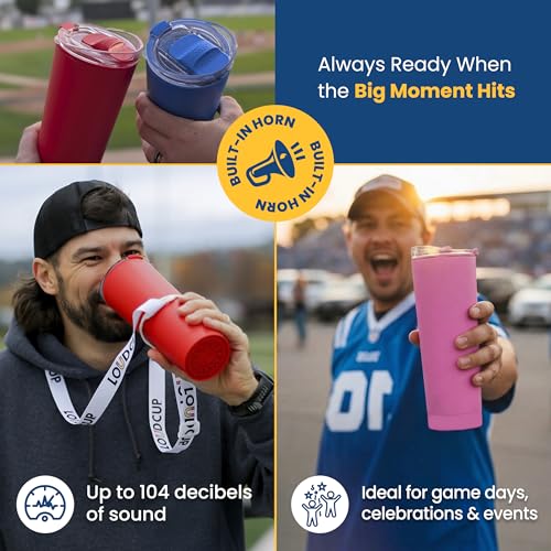 The LoudCup 23 oz 2-in-1 Water Bottle & Noisemaker, Marlin Blue - color: Marlin Blue, size: 23 Ounces