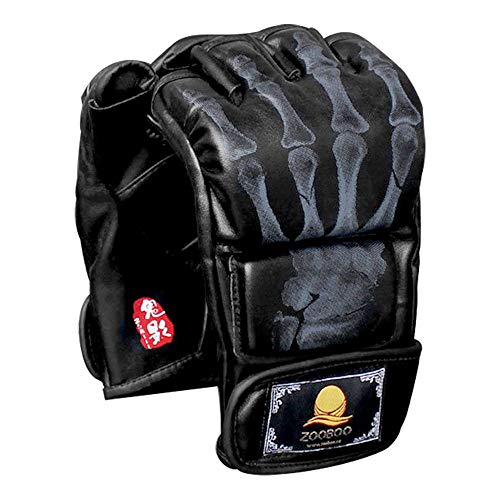 ZooBoo Boxing Gloves for Men Women Heavy Bag Training Kickboxing - color: Black