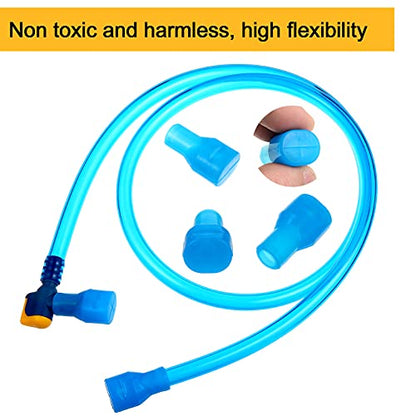 13 Pcs Bite Valve Replacement, Includes 6 Pcs Silicone Replacement Nozzle, 4 Straight and Angled Hose Connector, 2 Tube O Ring and Insulated Tube for Hydration Bladder Backpack Water Reservoir