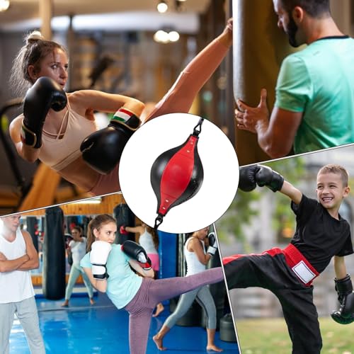 Boxing Speed Bag Portable Adjustable PU Leather Core Training Coordination
