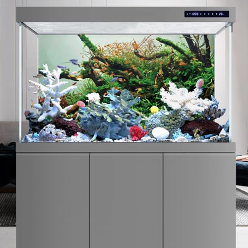 AWERT 72x16 inches Branches Fish Tank Background Green Algae Aquarium Background River Bed & Lake Fish Tank Background Vinyl Background - size: 72x16in/180x40cm