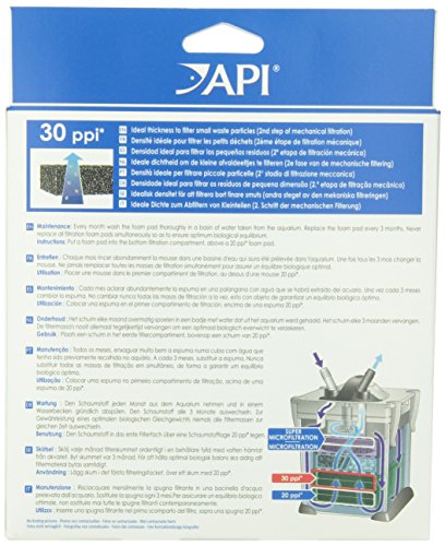 API FILSTAR XP FILTRATION FOAM 30 PPI Aquarium Canister Filter Filtration Pads 2-Count