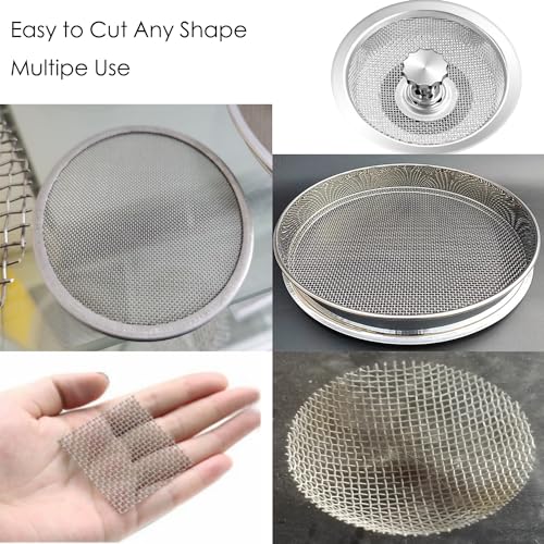 304 Stainless Steel Woven Mesh, 8in X 11.8in (2Pack) - Hard, Heat-Resistant for Air Vent, Animal Cage, Cabinets, Aquarium.