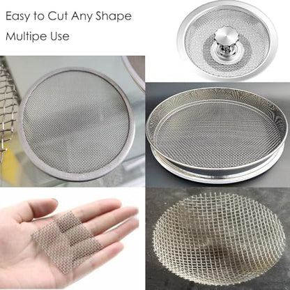 304 Stainless Steel Woven Mesh, 8in X 11.8in (2Pack) - Hard, Heat-Resistant for Air Vent, Animal Cage, Cabinets, Aquarium.