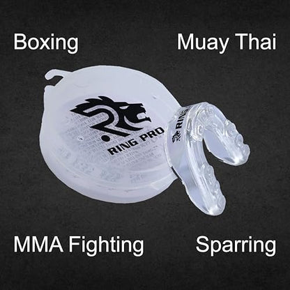 Mouth Guard for Boxing, MMA, Football, Basketball, Hockey, and All Contact Sports, Custom Fit for Adults and Youth, Teeth and Gum Protection - color: Clear