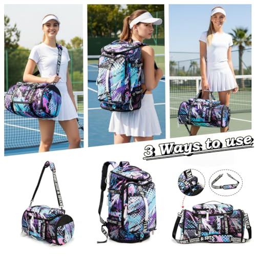 SDTAME Gym Duffel Backpack with Shoe Pocket & Laptop Sleeve - color: Multicolor