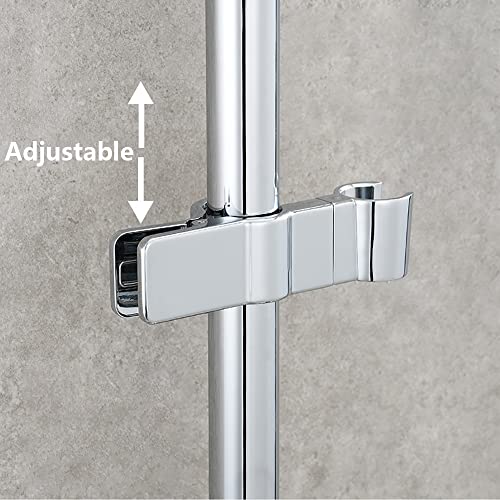 Shower Head Holder for Slide Bar,Universal 20-25 mm/0.79-0.98 inch Rail for Slide Bar Slider Clamp Bathroom Replacement 45 Degree Rotation Sprayer Holder