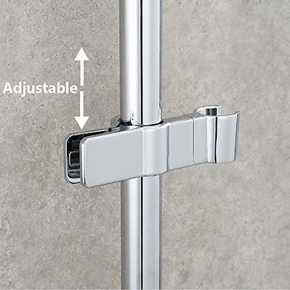 Shower Head Holder for Slide Bar,Universal 20-25 mm/0.79-0.98 inch Rail for Slide Bar Slider Clamp Bathroom Replacement 45 Degree Rotation Sprayer Holder