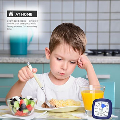 Secura 60-Minute Visual Timer, Silent Study Timer for Kids and Adults - color: Navy Blue & Navy Blue