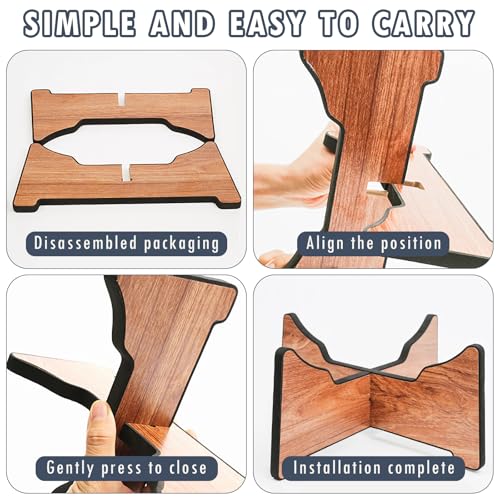 Wood Drum Stand, 14 Inch Detachable Drum Pad Stand, Tongue Drum Tripod Tank Drum Display Rack, Portable Handpan Stand with 4 Soundproofing Pads, For Playing on the Go and for Daily Practice