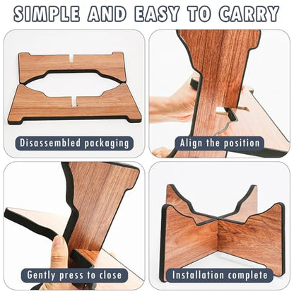 Wood Drum Stand, 14 Inch Detachable Drum Pad Stand, Tongue Drum Tripod Tank Drum Display Rack, Portable Handpan Stand with 4 Soundproofing Pads, For Playing on the Go and for Daily Practice
