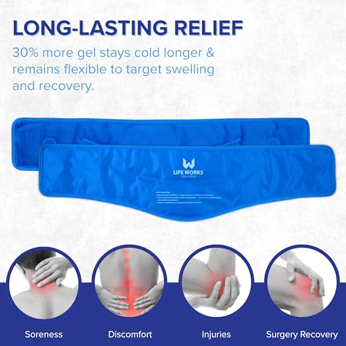 Gel Neck Ice Pack Wrap, Reusable Hot & Cold, Shoulder, Back, 23"