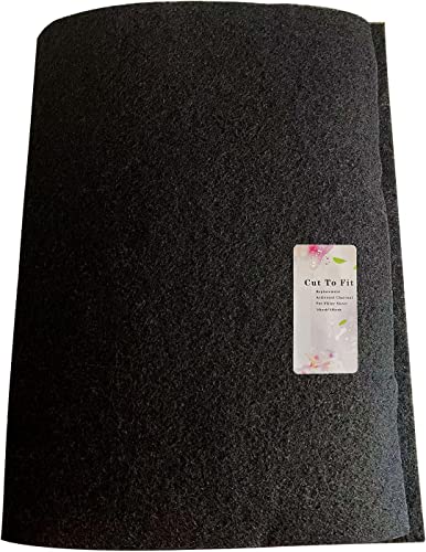 Cut-to-Fit Activated Carbon Filter Sheet Charcoal Air Vent Filters Pad Black Range Hood AC Replacement Fabric Filter 1 Pack 16" x 48" x 0.125" - size: 16" x 48" x 0.1"